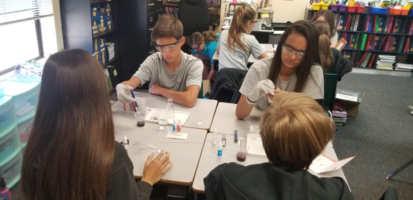 Students work together to complete MEL Chemistry