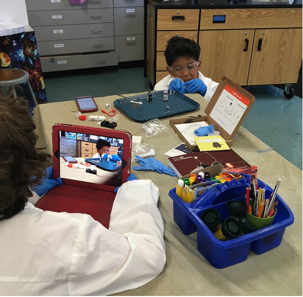 Students film themselves completing MEL Chemistry experiment